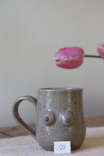Load image into Gallery viewer, White Speckled Boob Mug #022
