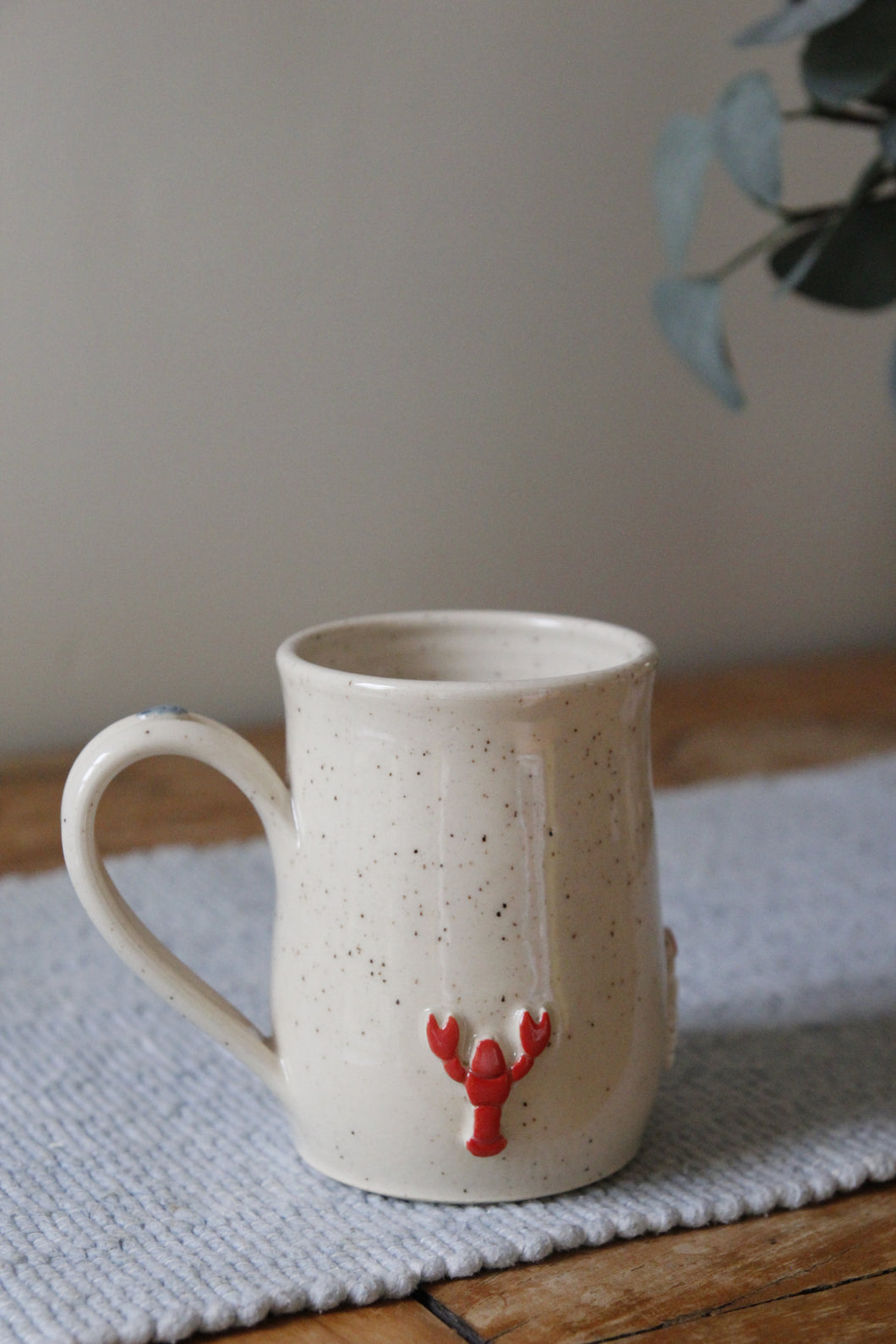 Lobster & Lighthouse Mug + Oyster thumb rest🦞🌊🦪#015