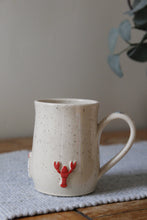 Load image into Gallery viewer, Lobster &amp; Lighthouse Mug + Oyster thumb rest🦞🌊🦪#015
