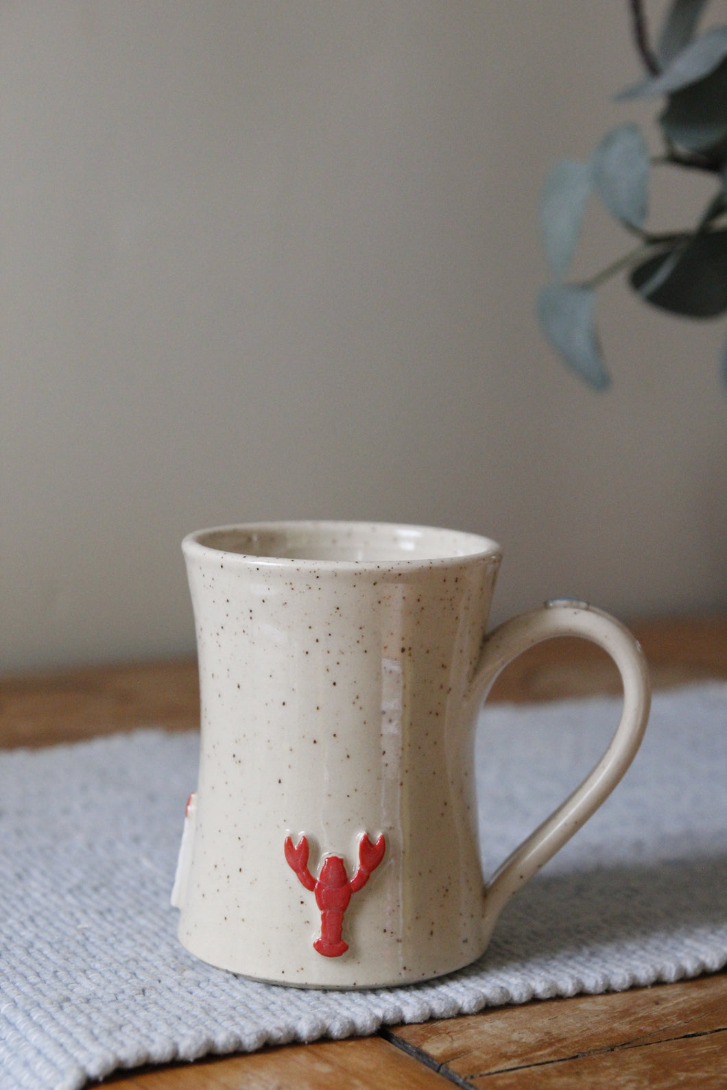 Lobster & Lighthouse Mug + Oyster thumb rest🦞🌊🦪#016