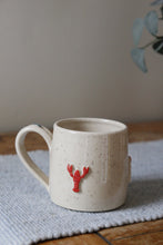 Load image into Gallery viewer, Lobster &amp; Lighthouse Mug + Oyster thumb rest🦞🌊🦪#017
