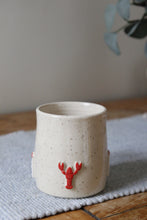 Load image into Gallery viewer, Lobster &amp; Lighthouse Mug + Oyster thumb rest🦞🌊🦪#018
