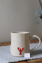 Load image into Gallery viewer, Lobster &amp; Lighthouse Mug + Oyster thumb rest🦞🌊🦪#019
