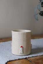 Load image into Gallery viewer, Lobster &amp; Lighthouse Mug + Oyster thumb rest🦞🌊🦪#019
