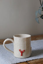 Load image into Gallery viewer, Lobster &amp; Lighthouse Mug + Oyster thumb rest🦞🌊🦪#019
