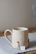 Load image into Gallery viewer, Lobster &amp; Lighthouse Mug + Oyster thumb rest🦞🌊🦪#021
