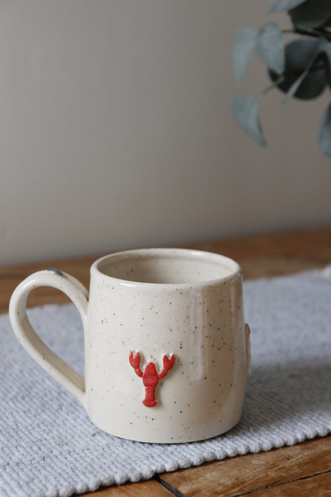 Lobster & Lighthouse Mug + Oyster thumb rest🦞🌊🦪#022