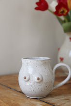 Load image into Gallery viewer, White Speckled Boob Mug 💕#012
