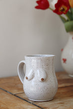 Load image into Gallery viewer, White Speckled Boob Mug 💕#013
