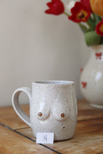 Load image into Gallery viewer, White Speckled Boob Mug 💕#014
