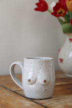 Load image into Gallery viewer, White Speckled Boob Mug 💕#014
