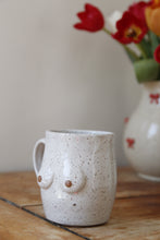 Load image into Gallery viewer, White Speckled Boob Mug 💕#014
