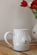 Load image into Gallery viewer, White Speckled Boob Mug 💕#014
