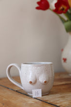 Load image into Gallery viewer, White Speckled Boob Mug (Small) 💕#015
