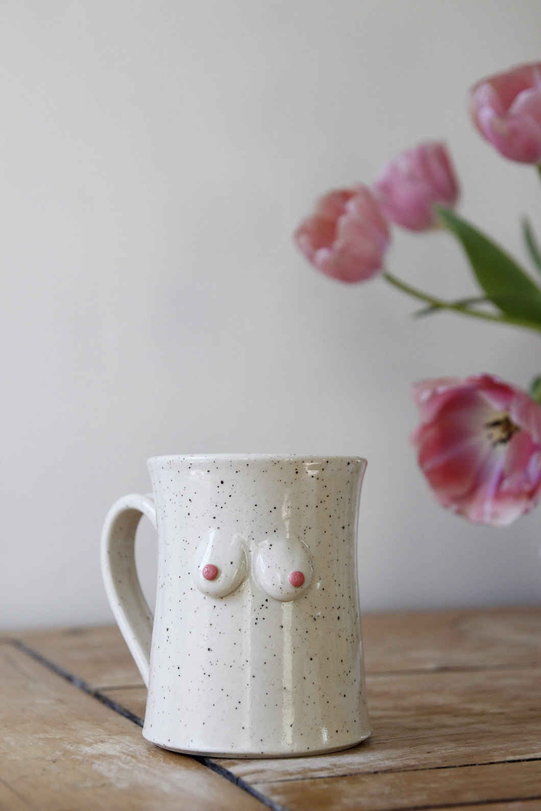 Cream Speckled Boob Mug #043