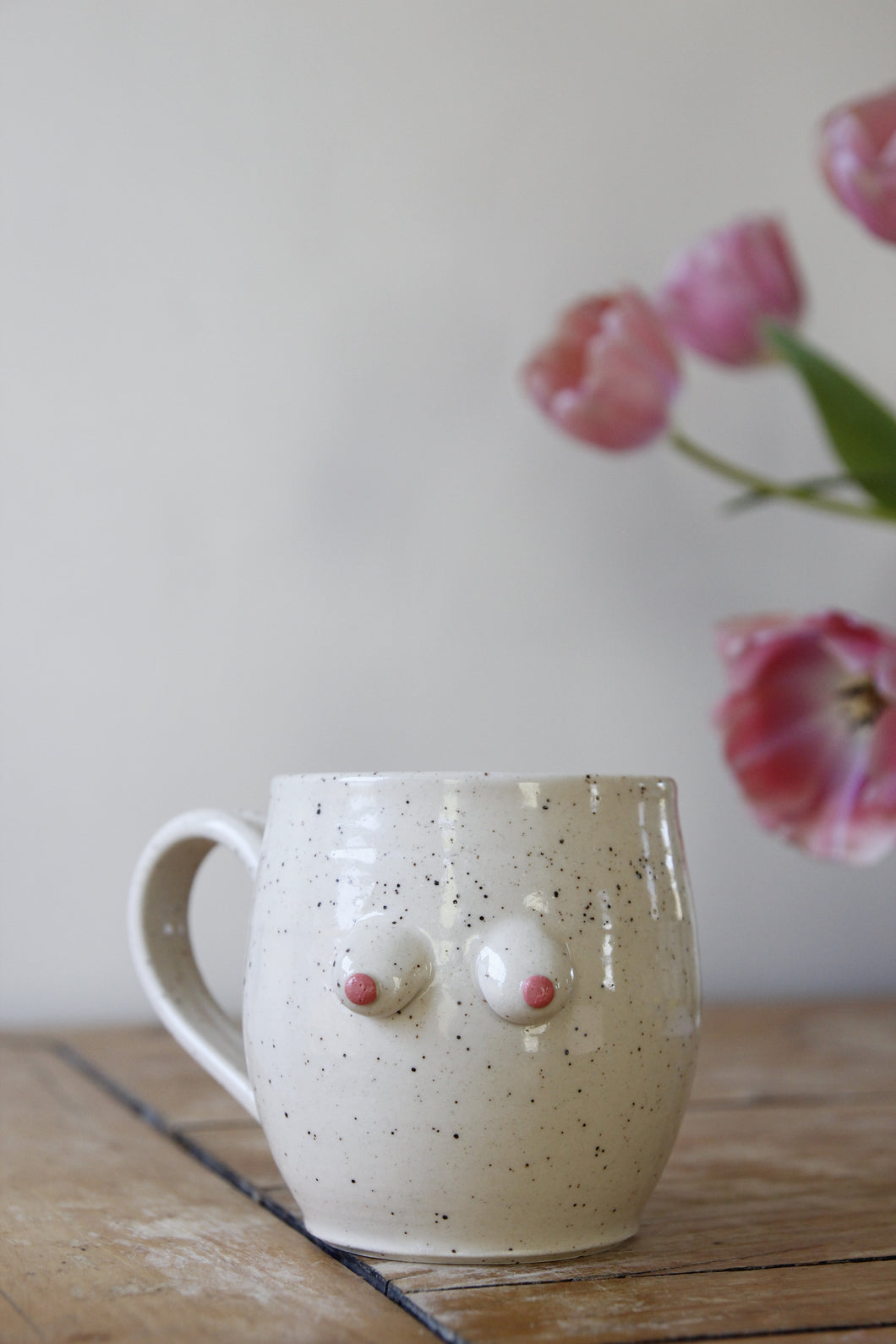 Cream Speckled Boob Mug #050