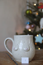 Load image into Gallery viewer, Cream Speckled Boob Mug #001
