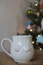 Load image into Gallery viewer, Cream Speckled Boob Mug #001
