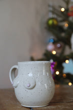 Load image into Gallery viewer, Cream Speckled Boob Mug #001
