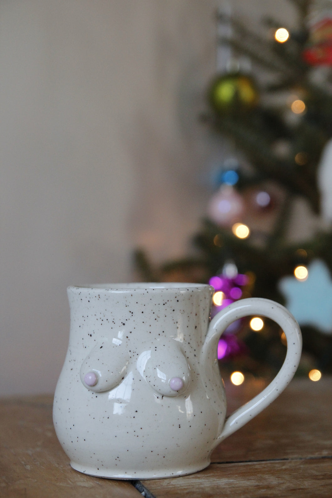 Cream Speckled Boob Mug #002