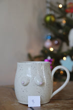 Load image into Gallery viewer, Cream Speckled Boob Mug #003
