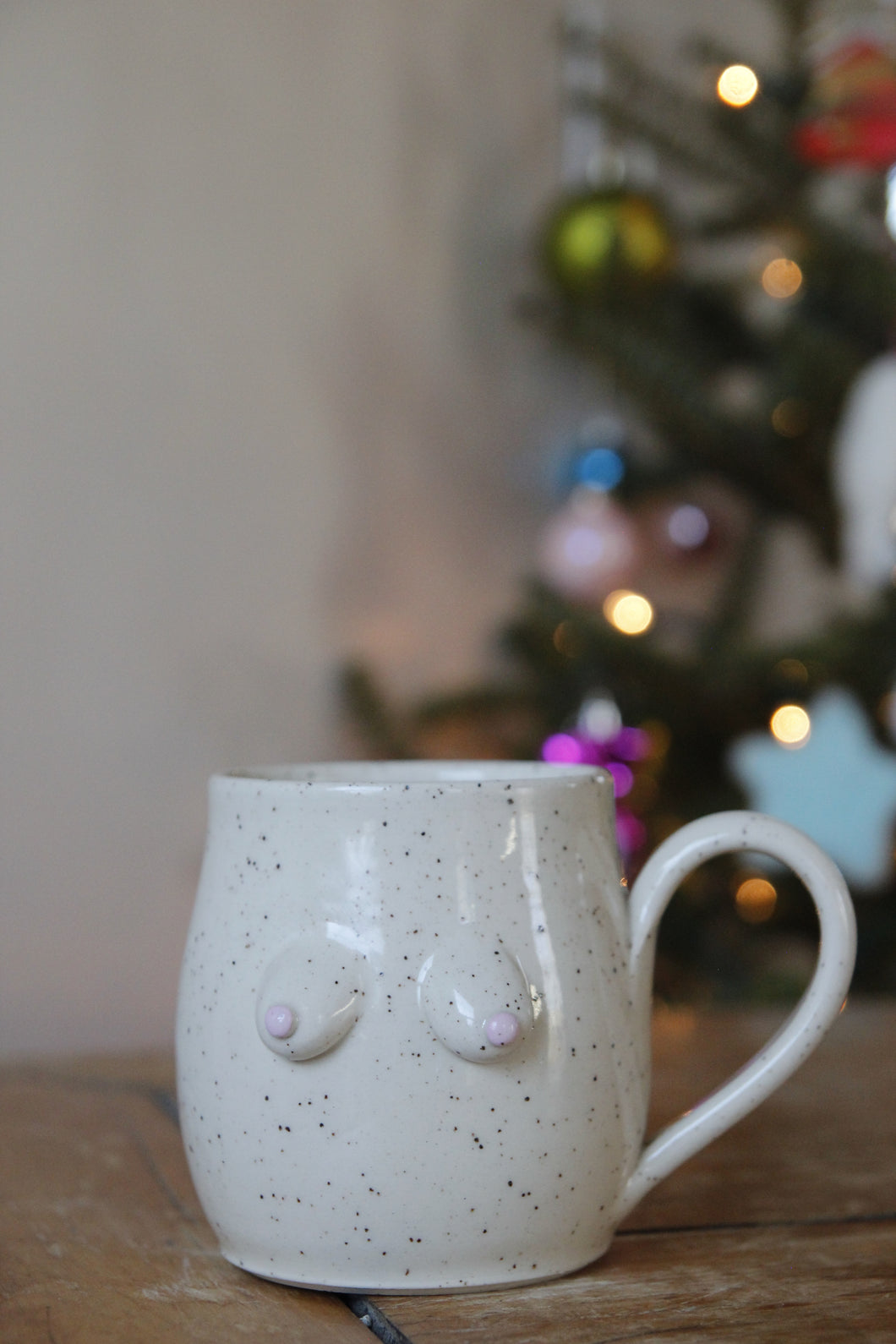 Cream Speckled Boob Mug #003