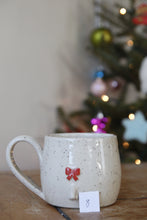 Load image into Gallery viewer, Cream Speckled Penis + Bow Mug 🎀 #008
